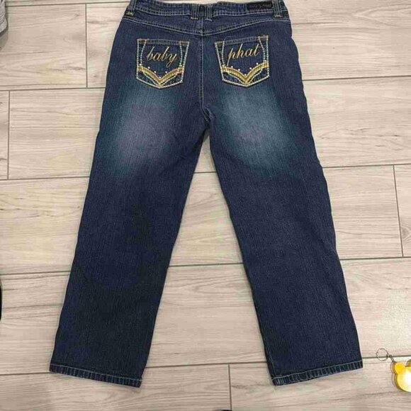Baby phat jeans size 26 bedazzled buttdesign - Picture 3 of 4